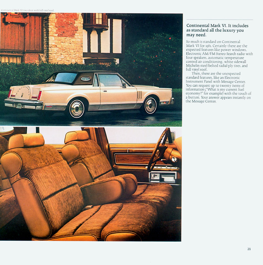 1981 Lincoln Continental Mark VI Brochure Page 2